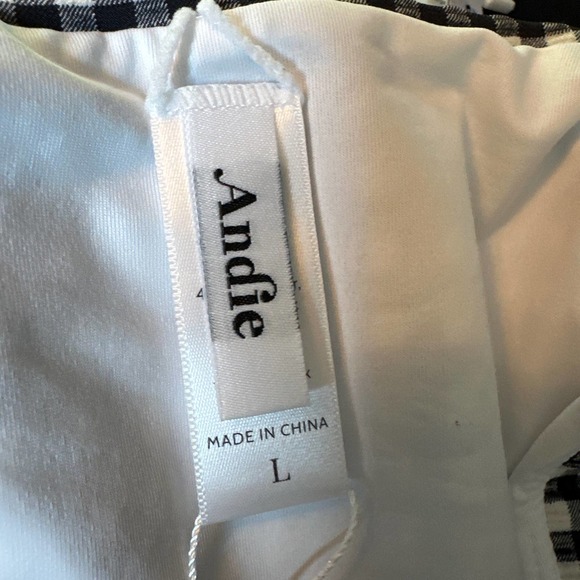 Andie Swim Andie Swim The String Bottom In Black Gingham Size Large